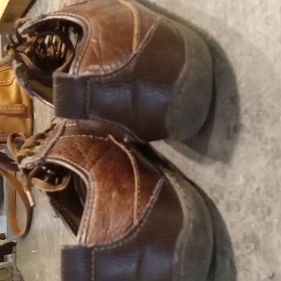 Merona 2 tone brown leather laceup shoes size 7 ladies - Picture 4 of 5